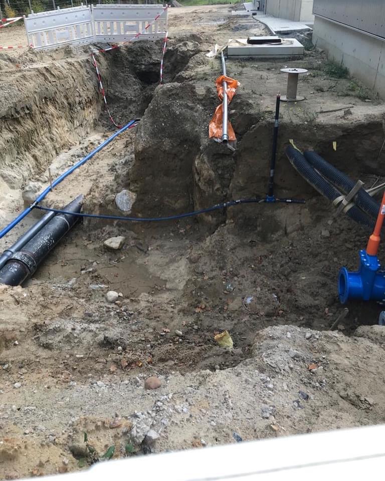 Lage des Umschlusses der Zuleitung.